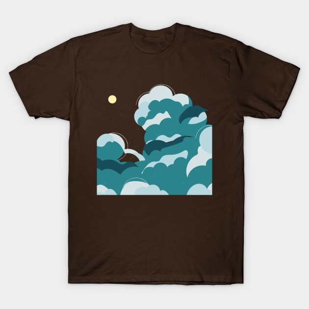 Clouds at night illustration T-Shirt by zaiynabhw